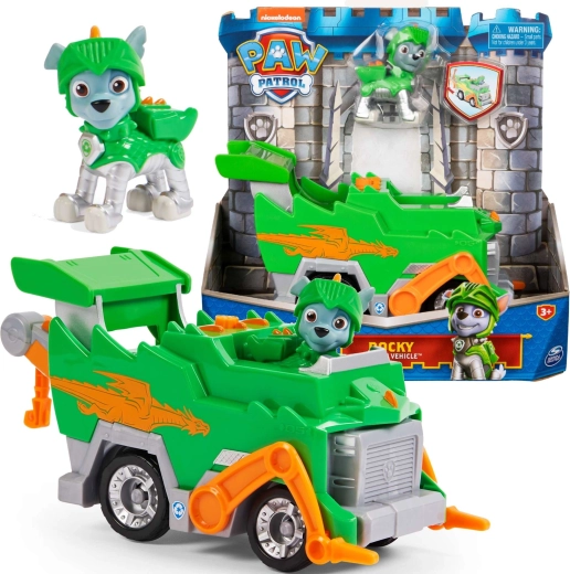 Paw Patrol rytierske záchranné vozidlo Rocky s figúrkou