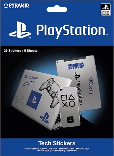 Samolepky s technickými motívmi PLAYSTATION – sada 5 listov