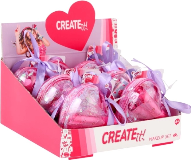 Srdiečkové puzdro s glitrami a stužkou