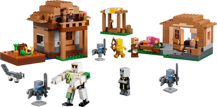 Dedina Minecraftu s 3 detailnými stavbami