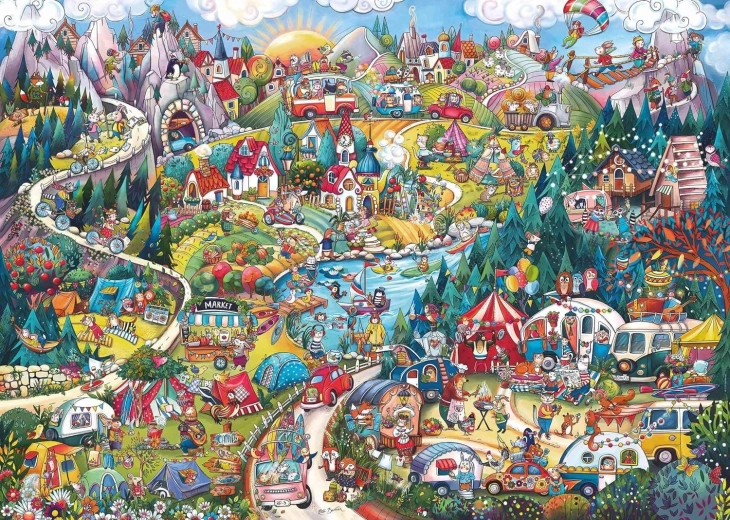 Puzzle 2000 dielikov Aktívny víkend od RITY BERGMAN (puzzle + plagát)