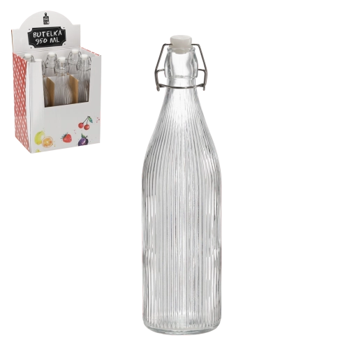 Sklenená fľaša 950 ml s mechanickým uzáverom