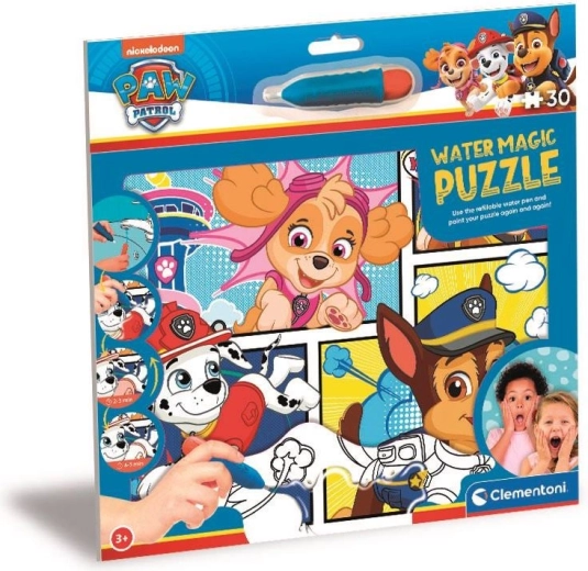 CLEMENTONI Puzzle s maľovaním vodou Water Magic: Tlapková patrola 30 dielikov