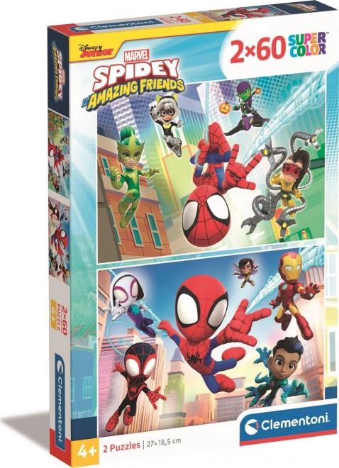 Puzzle 2×60 dielikov Spidey a jeho úžasní priatelia