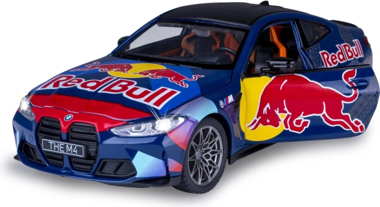 Kovový model BMW M4 v mierke 1:23 modrý