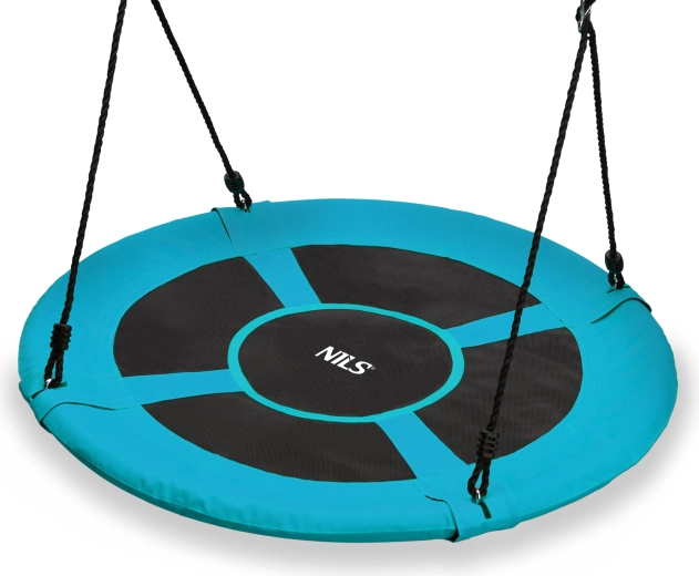 Hojdačka bocianie hniezdo NILS Camp, tyrkysová, priemer 100 cm