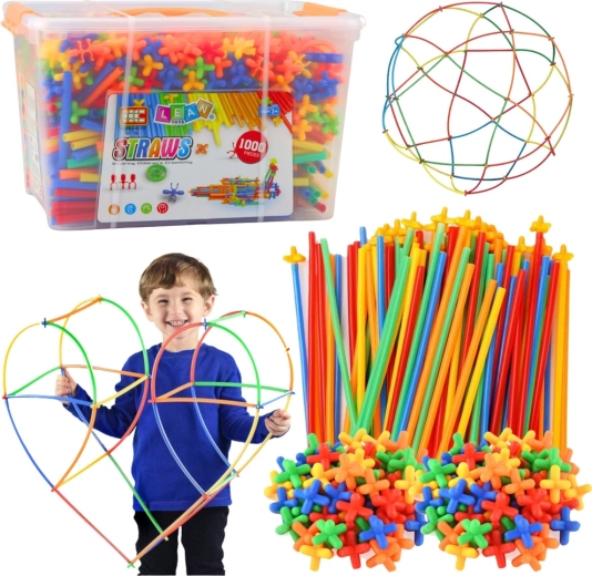 Konštrukčná stavebnica slamky STRAWS, 1000 dielov v kufríku