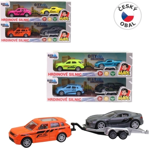 Auto s prívesom a vozidlom 19 cm