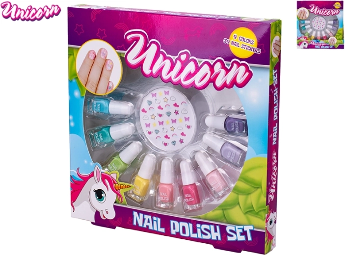 Unicorn detská sada lakov na nechty s nálepkami