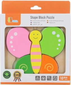 Drevené mini puzzle motýlik pre deti od Viga
