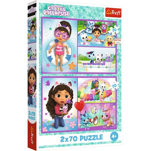Puzzle Gabby Gábinin čarovný domček 2v1, 2x70 dielikov