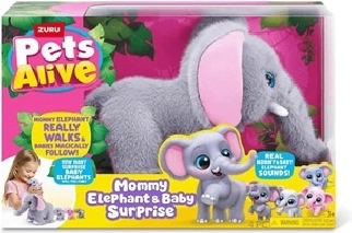 ZURU Pets Alive Mama slonica s mláďatami