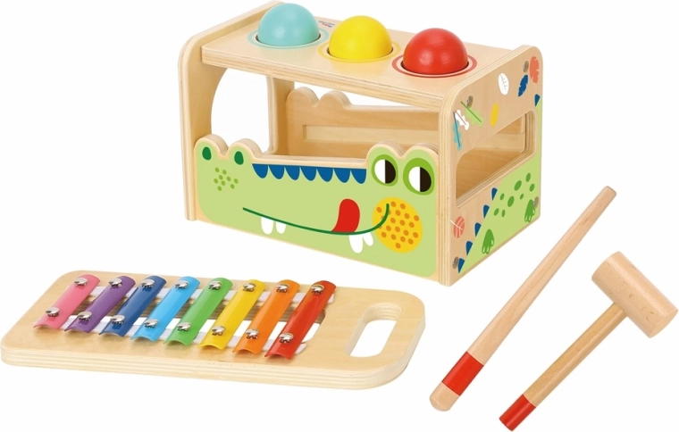 2Kids Toys zatĺkačka a xylofón krokodíl