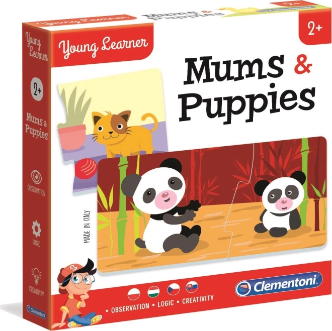 Clementoni Young Learner: mamičky a mláďatká – puzzle 12×2 dieliky