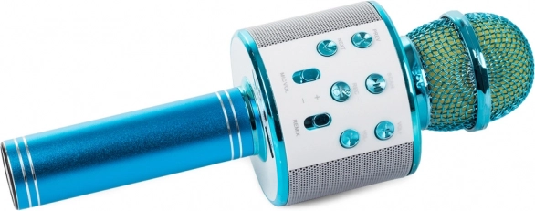 Bluetooth bezdrôtový karaoke mikrofón so zabudovaným reproduktorom – Modrá