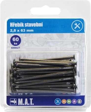 Stavebné klince 63 × 2,8 mm, 60 ks
