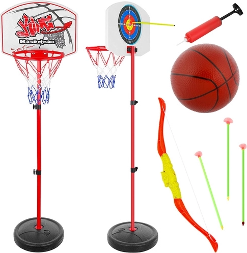 Detský set 2v1 basketbal a strelnica s nastaviteľnou výškou