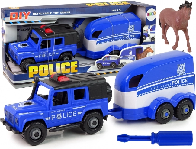 Policajné terénne auto s prívesom pre kone DIY