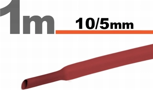 Červená zmršťovacia bužírka 10/5 mm