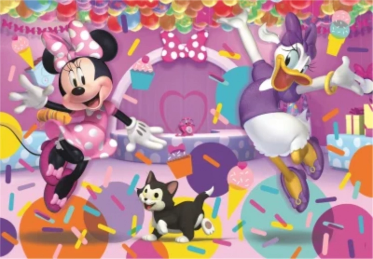 Puzzle Minnie a Daisy na oslave 104 dielikov