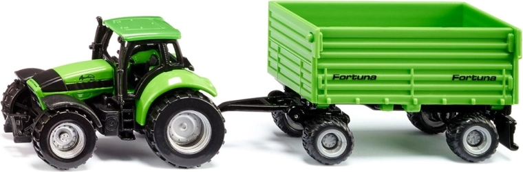 Siku traktor DEUTZ-FAHR s dvojnápravovým prívesom Fortuna