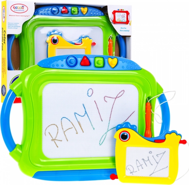 Sada 2 magnetických kresliacich tabuliek pre deti 3+ s ryskami a 4 pečiatkami