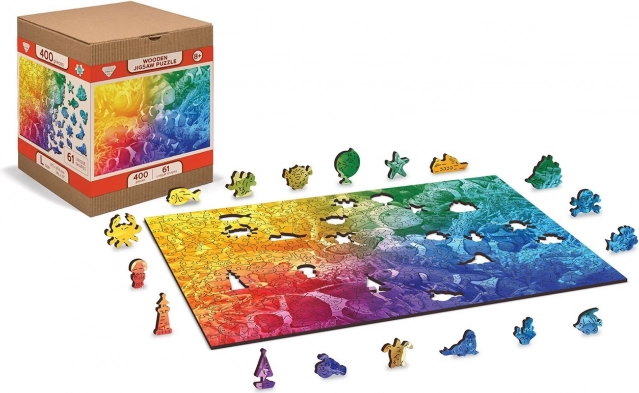 WOODEN CITY drevené puzzle tropické ryby 2v1, 100 dielikov (eko)