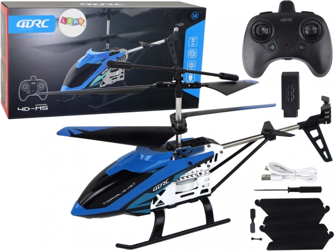 Hliníkový RC vrtuľník 2.4G modrý s výdržou letu 15 minút