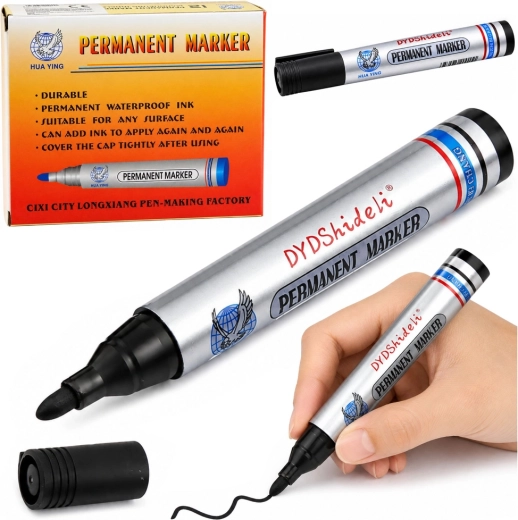 Permanentný vodoodolný fix čierny so zrezaným hrotom 13,5 cm - 1 kus