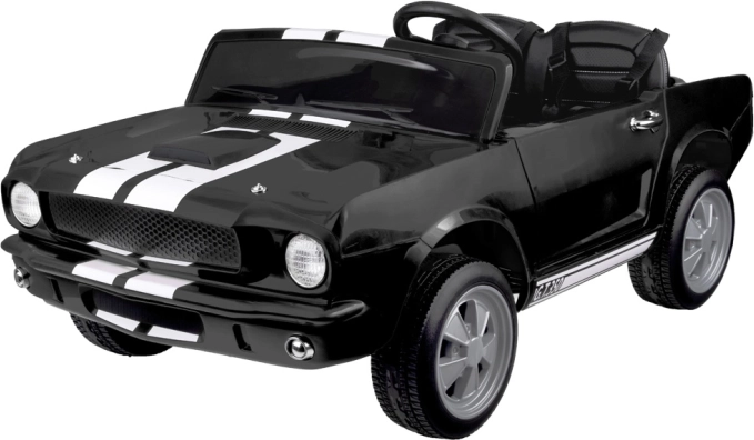 dvojmiestne elektrické autíčko Shelby GT350 pre deti s pásmi a diaľkovým ovládaním – čierna