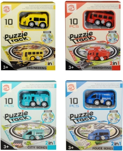Naťahovacie autíčko s puzzle dráhou