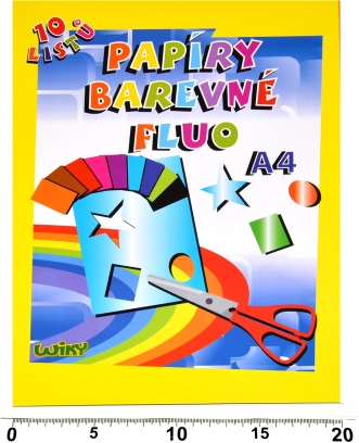 Farebné fluorescenčné papiere A4, 10 listov