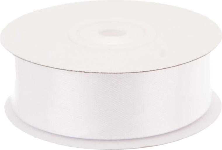 Saténová biela stuha 25 mm × 25 m
