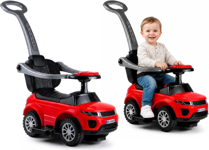 Detské odrážadlo s vodiacou tyčou SPORT CAR červené