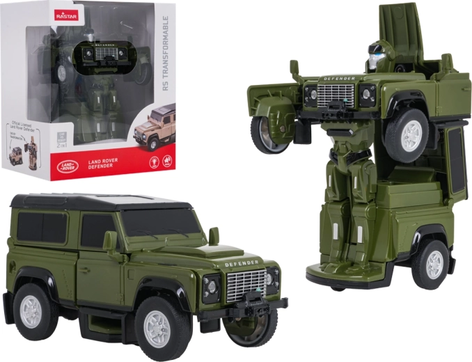 Transformujúce auto a robot 2 v 1 Land Rover Defender RASTAR zelené