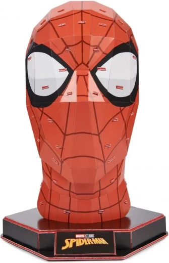 3D papierový model hlavy SPIDER-MAN na podstavci – 4D Build bez lepidla