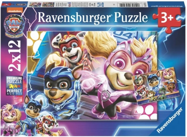 Paw Patrol - puzzle s filmovým motívom, 2x12 dielikov