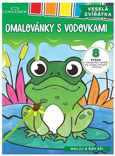 Maľovanky s vodovkami CONCORDE Veselé zvieratká A4
