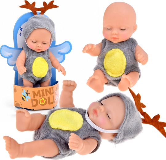 Mini bábika bábätko v kostýme soba 11 cm