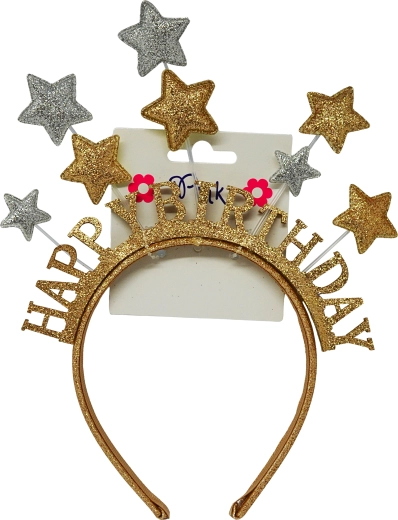 Čelenka Happy Birthday s hviezdičkami