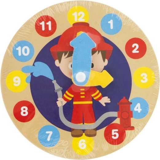 Moje prvé drevené hodiny hasiči 14 cm