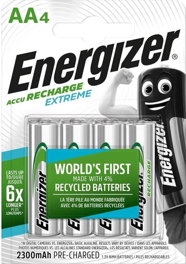 Energizer Extreme AA HR6 nabíjateľné batérie 2300 mAh, 4 ks