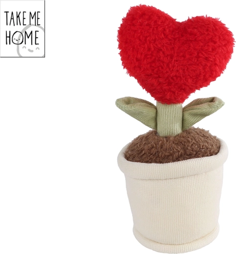 Take Me Home plyšová rastlina srdce červená 16,5 cm