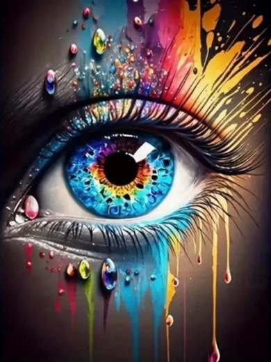 diamantové maľovanie Farebné oko 30 × 40 cm