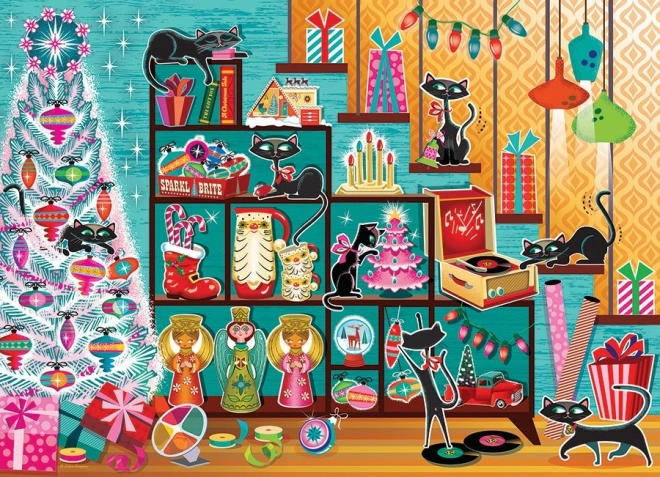 Puzzle Vianočné mačičky 1000 dielikov