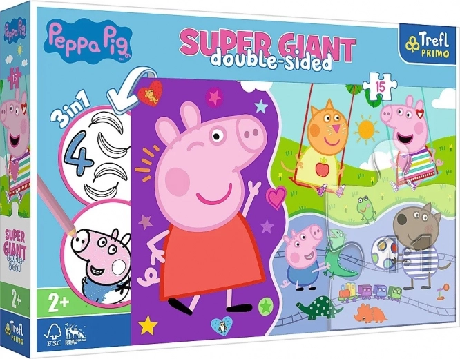 Obrí skladačka 15 dielov – spoznávaj veselú PEPPA PIG