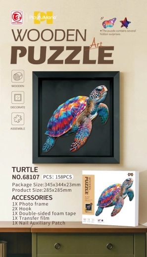 Drevené puzzle korytnačka, 158 dielikov