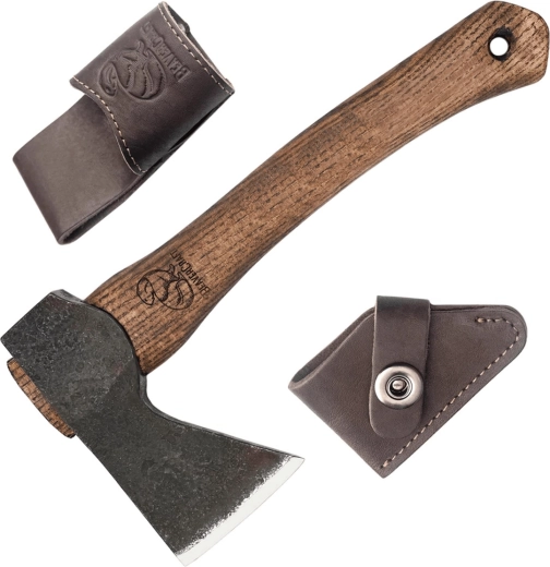 BeaverCraft AX1 kompaktná bushcraft sekera s koženým púzdrom