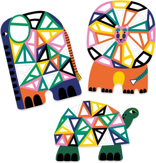 Jednoduché mozaiky so zvieratkami zo savany