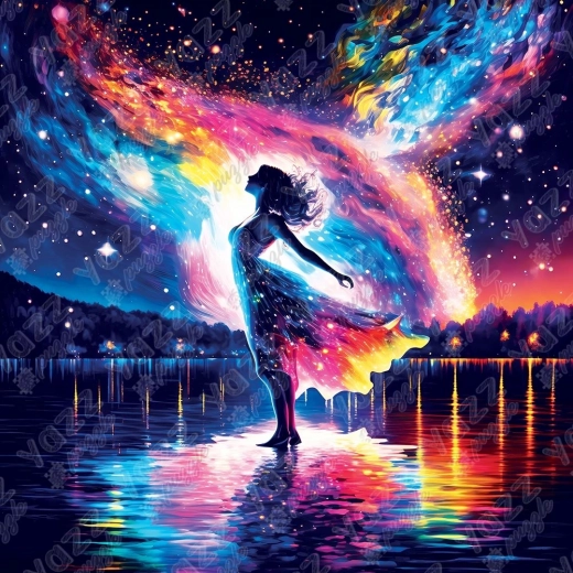 Štvorcové puzzle Tanec pri jazere 1023 dielikov